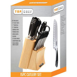 15-Piece Knife Set in Stainless Steel