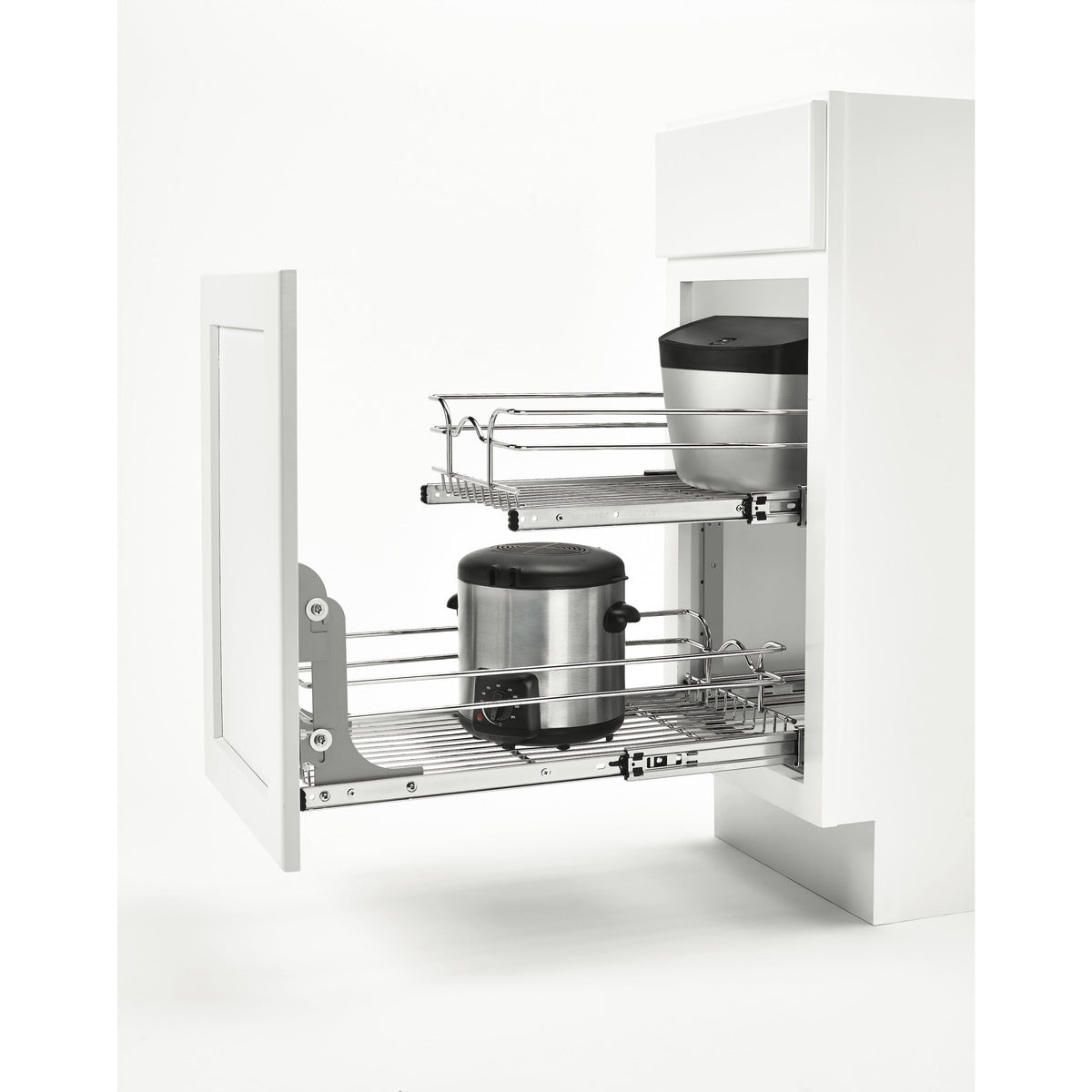 Rev-A-Shelf RV-DM17KIT-5 Metal Pull-Out Trash Can / Basket Door-Mount Kit, Gray/Silver