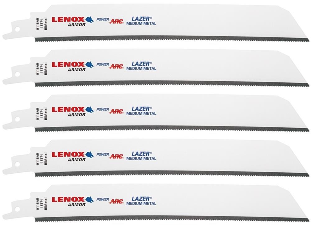 LENOX 5-Pack 9-in 18-TPI Metal Cutting Reciprocating Saw Blade