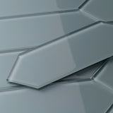Giorbello (Sample) Glass Subway Dark Slate 3-in x 9-in Glossy Glass Tile