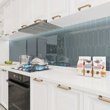 Giorbello Picket Hexagon Dark Slate 3-in x 9-in Glossy Glass Subway Wall Tile (5.8-sq. ft/ Carton)