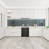 Giorbello Picket Hexagon Dark Slate 3-in x 9-in Glossy Glass Subway Wall Tile (5.8-sq. ft/ Carton)