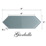 Giorbello (Sample) Glass Subway Slate 3-in x 9-in Glossy Glass Tile