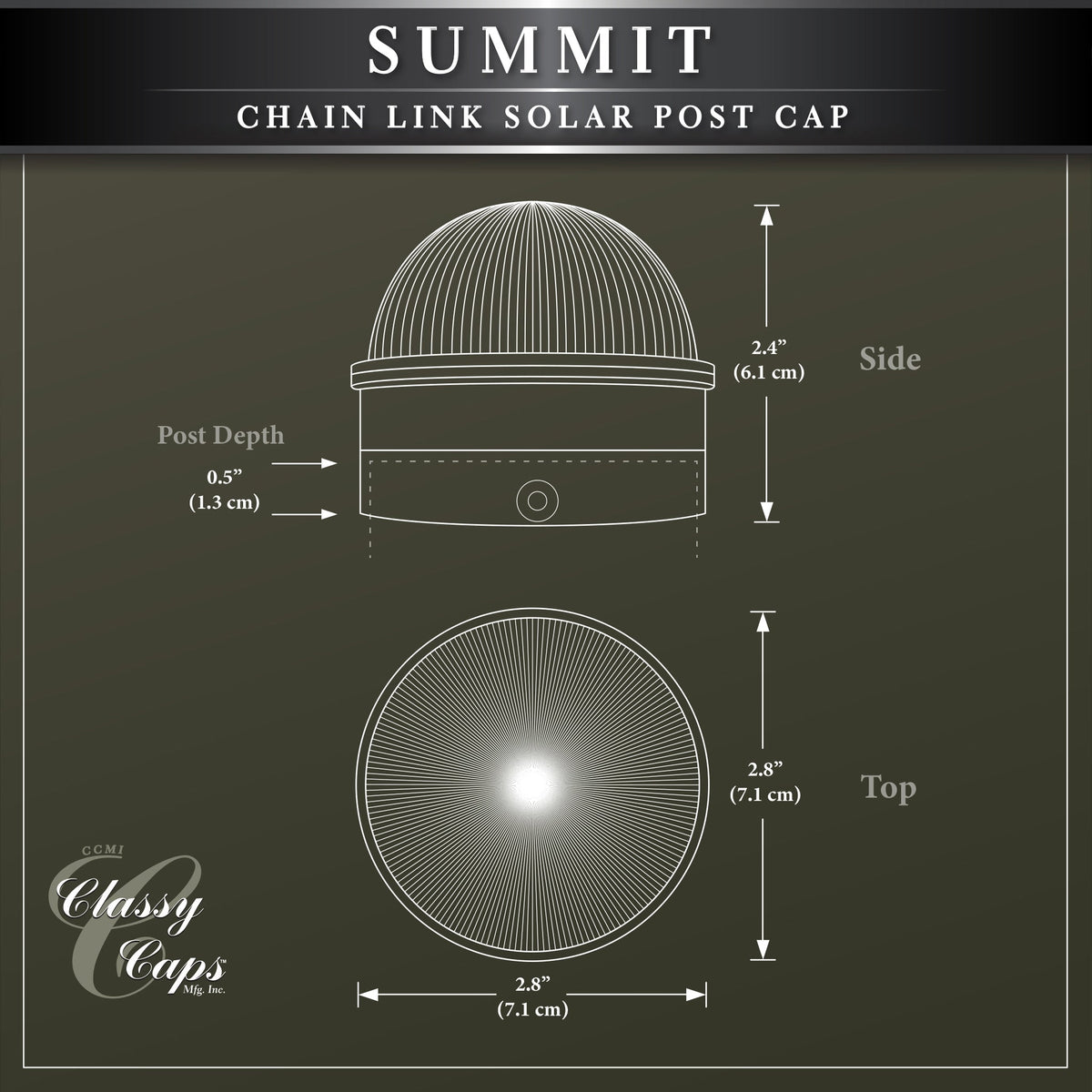 Classy Caps 5-Lumen 1-Watt Silver Solar LED Outdoor Post Cap Light (2700 K)