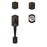 Camelot Aged Bronze Dummy Door Handleset with Hobson Glass Door Knob and Camelot Trim - Super Arbor