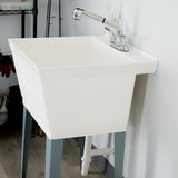 Cambridge Resources Freestanding White Utility Tub with Faucet