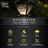 Classy Caps 4-in x 4-in 10-Lumen 0.2-Watt Dark Bronze Solar LED Outdoor Post Cap Light (2700 K)