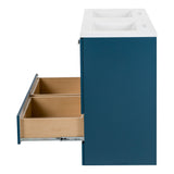 Diamond NOW Cassidy 60.5-in Admiral Blue Double Sink Bathroom Vanity with White Cultured Marble Top