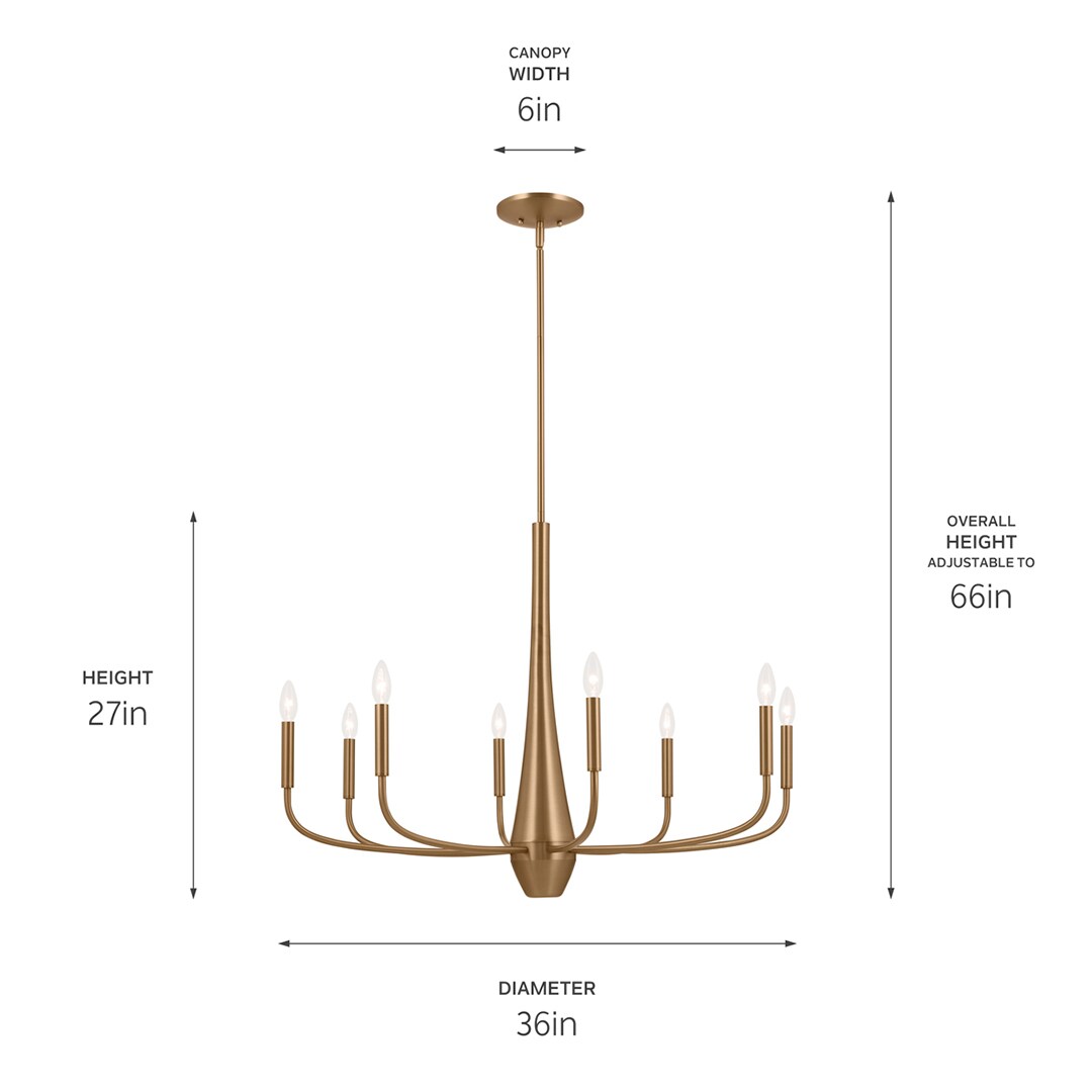 Kichler Deela 8-Light Gold Modern/Contemporary Chandelier