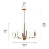 Kichler Deela 8-Light Gold Modern/Contemporary Chandelier