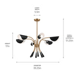 Kichler Arcus 6-Light Gold Mid-century Chandelier