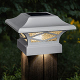 Classy Caps 4-in x 4-in 20-Lumen 0.2-Watt White Solar LED Outdoor Post Cap Light (2700 K)