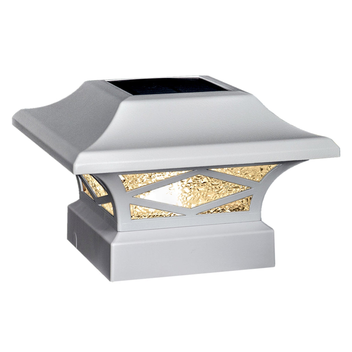 Classy Caps 4-in x 4-in 20-Lumen 0.2-Watt White Solar LED Outdoor Post Cap Light (2700 K)