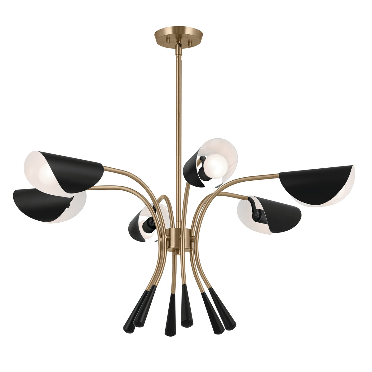Kichler Arcus 6-Light Gold Mid-century Chandelier