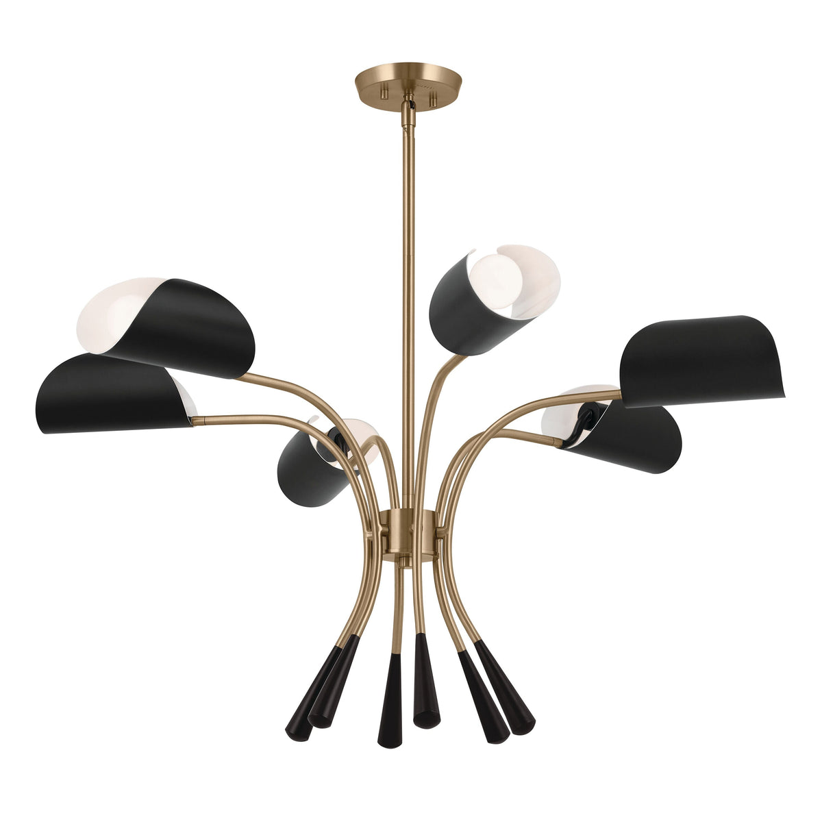 Kichler Arcus 6-Light Gold Mid-century Chandelier