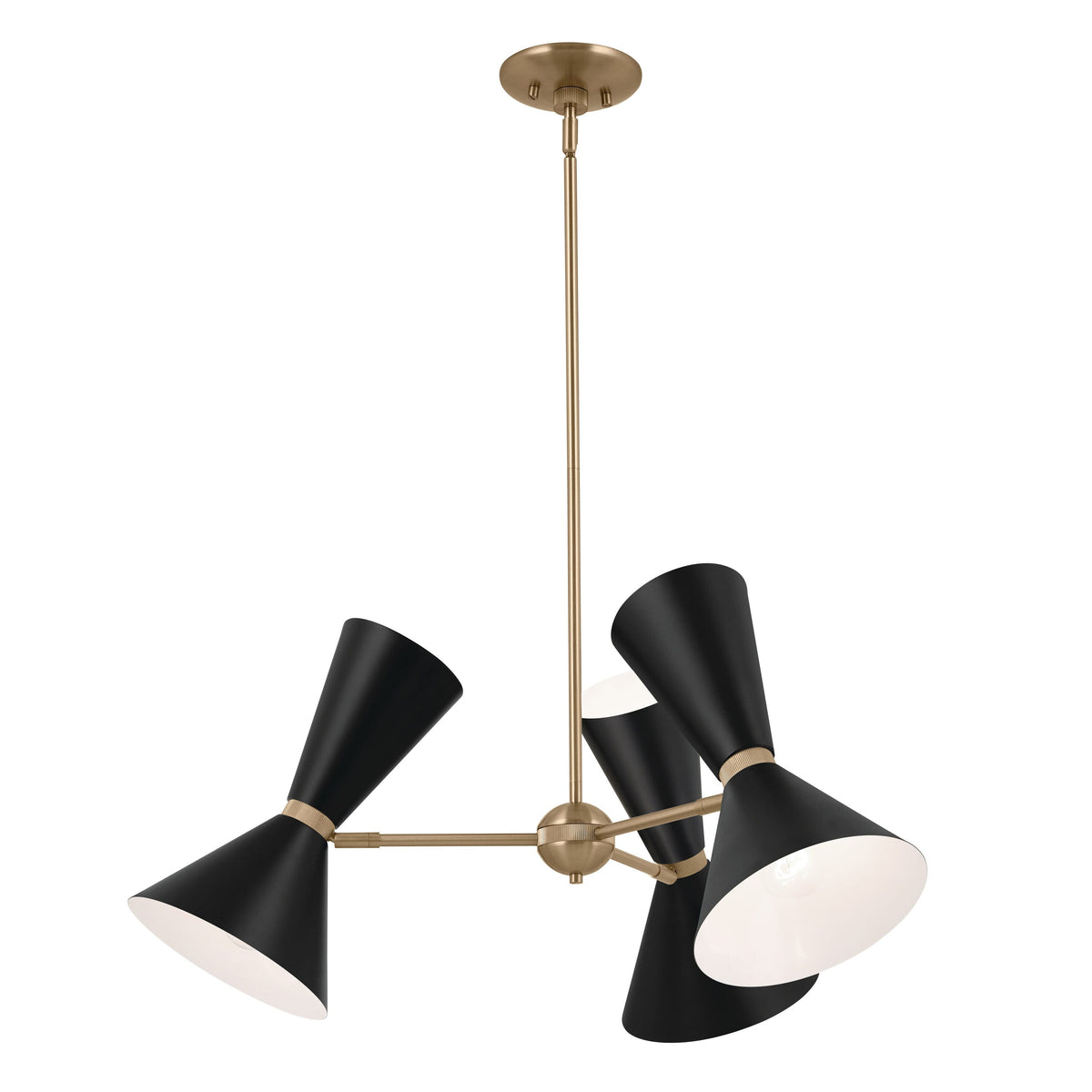 Kichler Phix 6-Light Gold Mid-century Chandelier