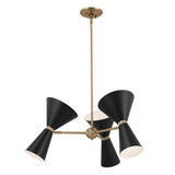 Kichler Phix 6-Light Gold Mid-century Chandelier