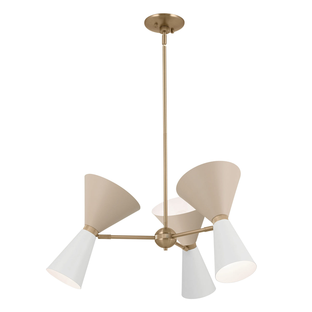 Kichler Phix 6-Light Gold Mid-century Chandelier