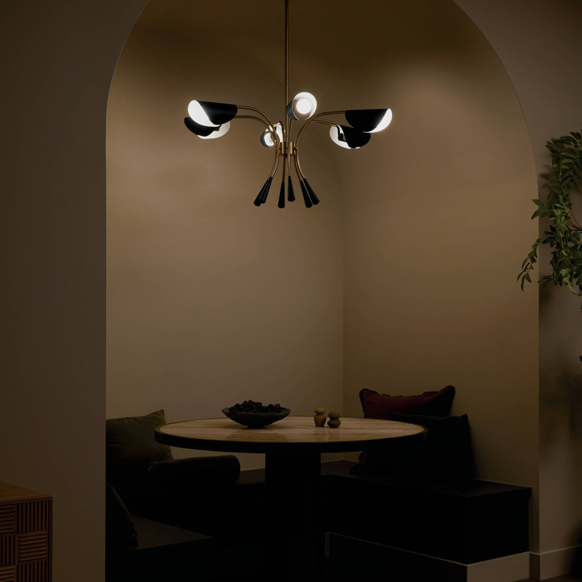 Kichler Arcus 6-Light Gold Mid-century Chandelier