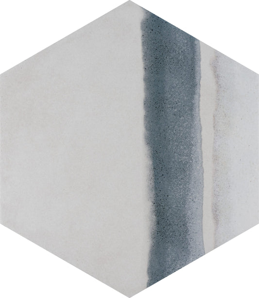 Affinity Tile Matter Hex Canvas Bone Blue 8-in x 9-in Multi-finish Porcelain Hexagon Floor and Wall Tile product image