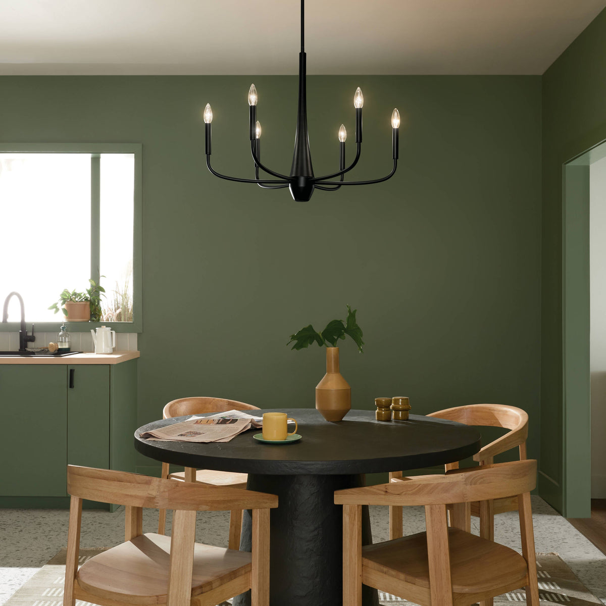 Kichler Deela 6-Light Black Modern/Contemporary Chandelier