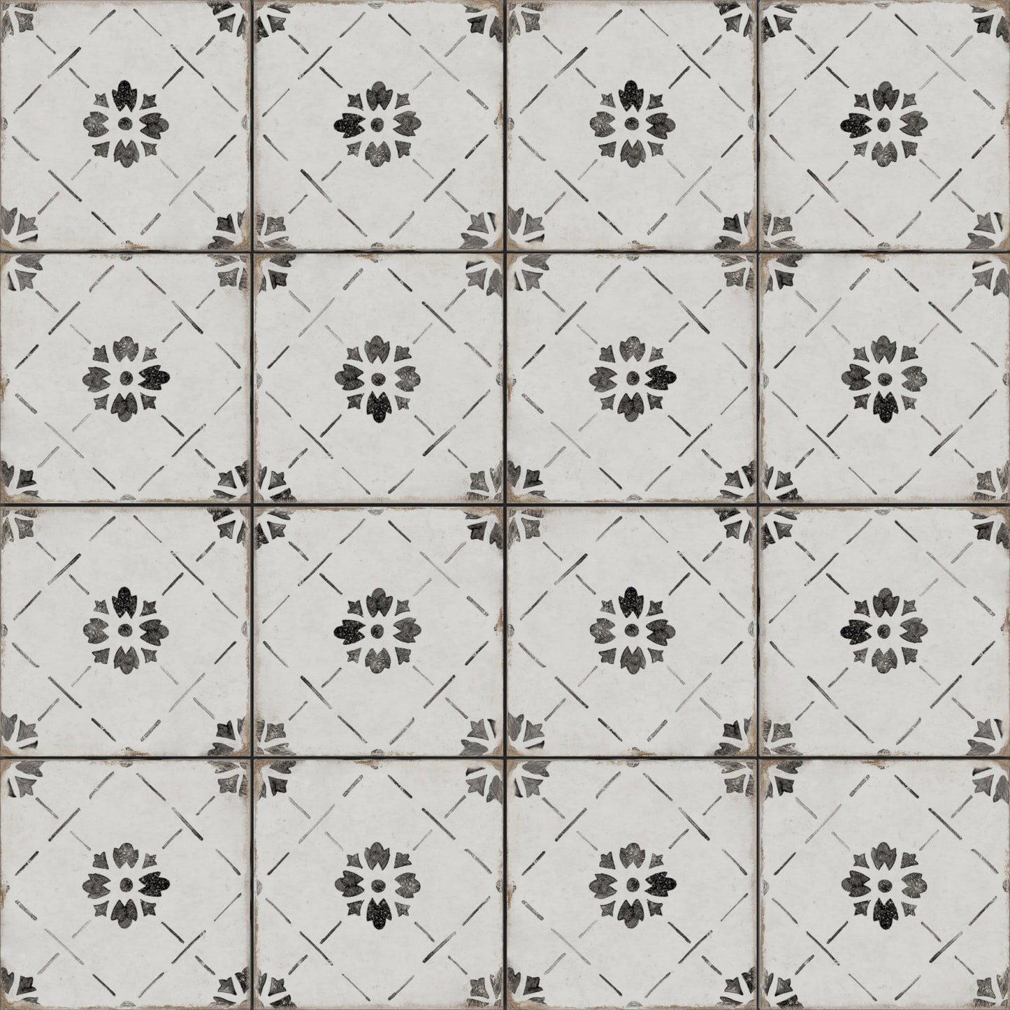 allen + roth Sorrento White 8-in x 8-in Matte Porcelain Patterned Floor and Wall Tile product image