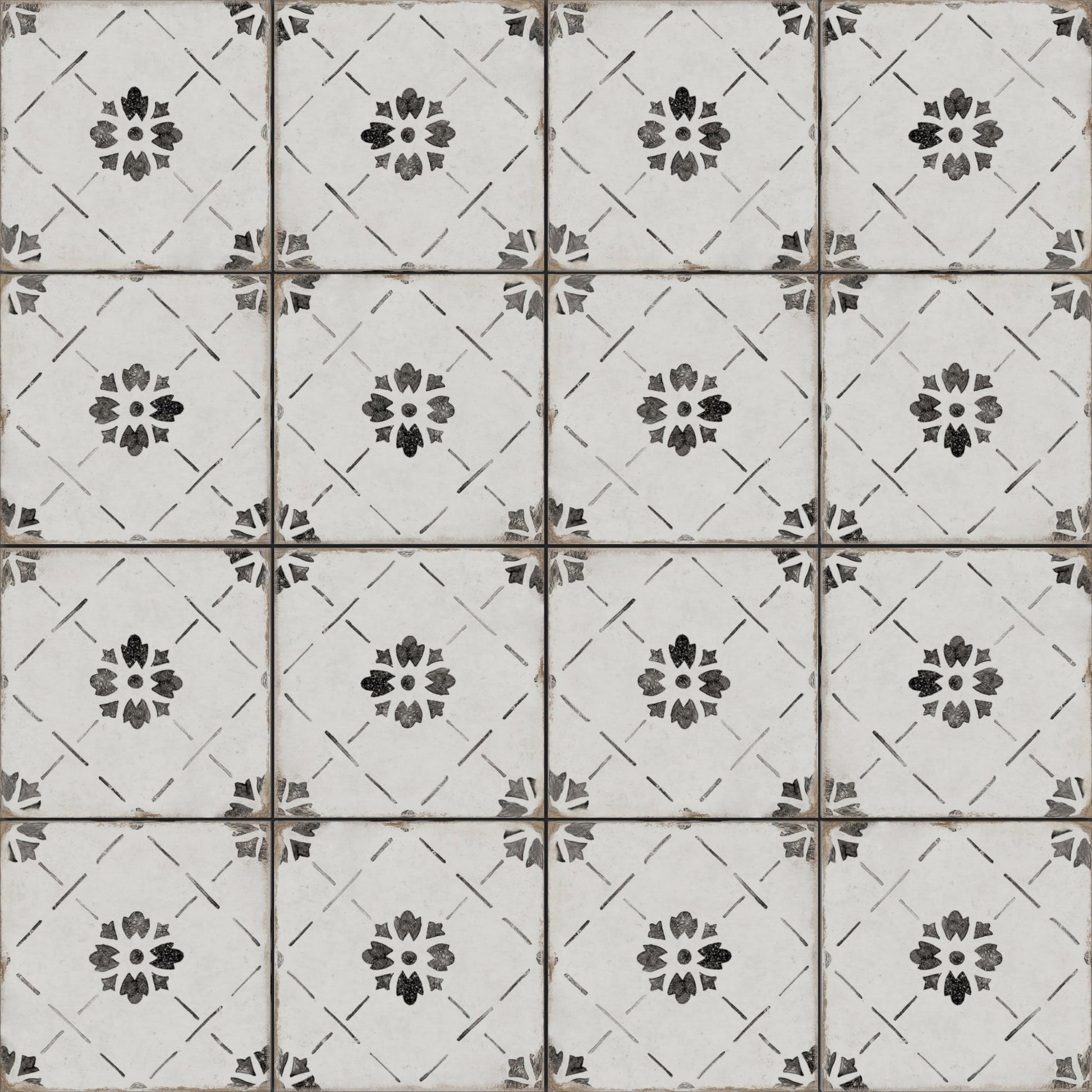 allen + roth Sorrento White 8-in x 8-in Matte Porcelain Patterned Floor and Wall Tile product image