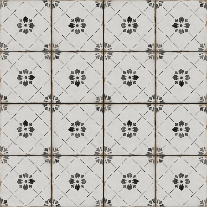 allen + roth Sorrento White 8-in x 8-in Matte Porcelain Patterned Floor and Wall Tile product image