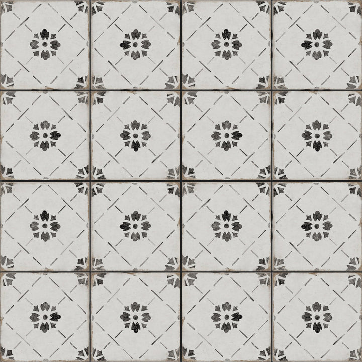 Sorrento White 8-in x 8-in Matte Porcelain Patterned Floor and Wall Tile (0.42-sq. ft/ Piece)