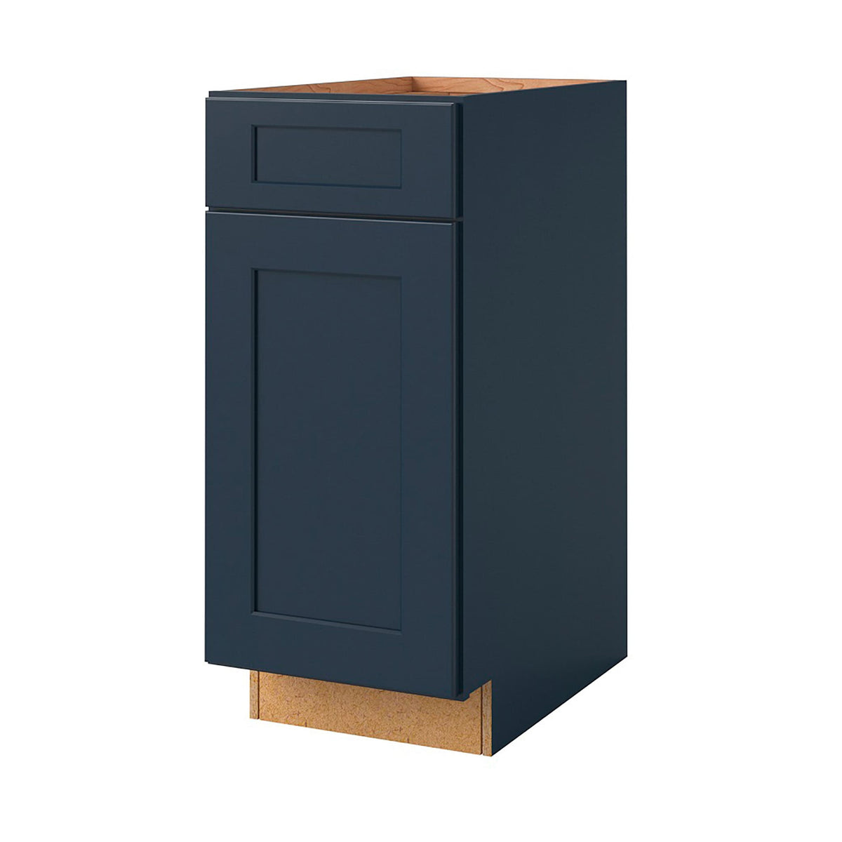 allen + roth Port 15-in W x 34.5-in H x 24-in D Navy 1-Drawer Base Fully Assembled Cabinet (Flat Panel Shaker Style)