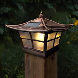Classy Caps 4-in x 4-in 6-Lumen 1-Watt Electroplated Copper Solar LED Outdoor Post Cap Light (3000 K)