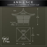 Classy Caps 4-in x 4-in 6-Lumen 1-Watt Electroplated Copper Solar LED Outdoor Post Cap Light (3000 K)