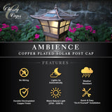 Classy Caps 4-in x 4-in 6-Lumen 1-Watt Electroplated Copper Solar LED Outdoor Post Cap Light (3000 K)