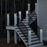 Classy Caps 6-in x 6-in 10-Lumen 0.2-Watt Black Solar LED Outdoor Post Cap Light (2700 K)