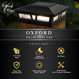 Classy Caps 6-in x 6-in 10-Lumen 0.2-Watt Black Solar LED Outdoor Post Cap Light (2700 K)