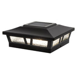 Classy Caps 6-in x 6-in 10-Lumen 0.2-Watt Black Solar LED Outdoor Post Cap Light (2700 K)