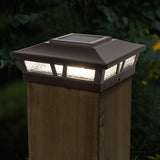 Classy Caps 6-in x 6-in 10-Lumen 1-Watt Brown Solar LED Outdoor Post Cap Light (2700 K)