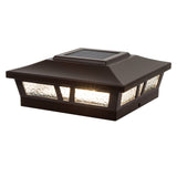 Classy Caps 6-in x 6-in 10-Lumen 1-Watt Brown Solar LED Outdoor Post Cap Light (2700 K)