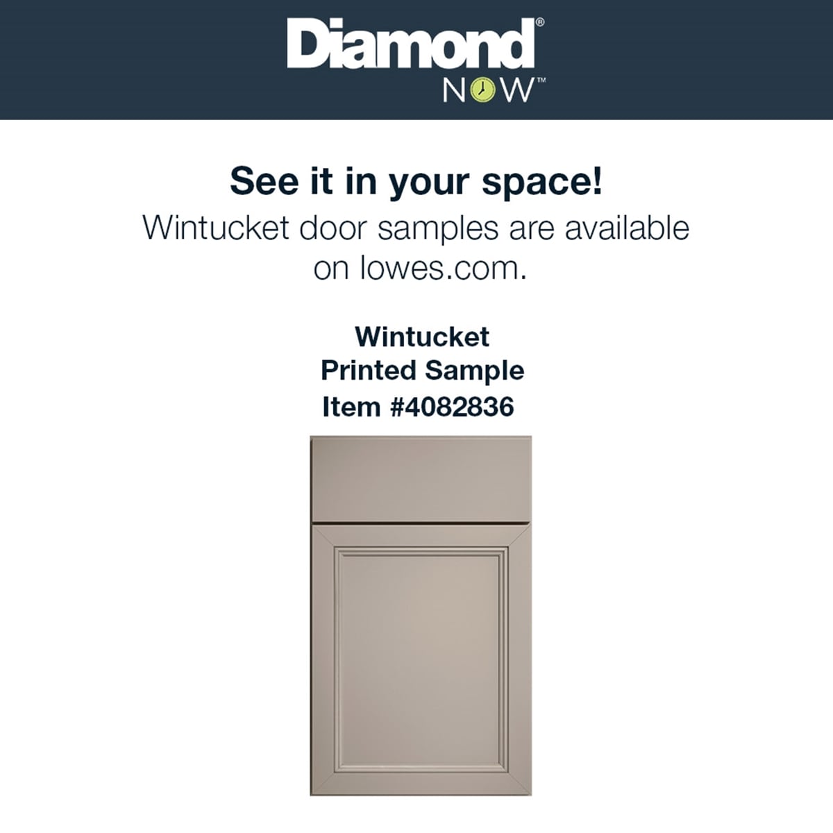 Diamond NOW Wintucket 36-in W x 35-in H x 23.75-in D Cloud Gray 1-Drawer Base Fully Assembled Cabinet (Recessed Panel Square Style)