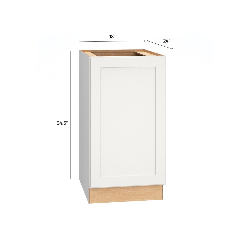 Diamond Express Jamestown 18-in W x 34.5-in H x 24-in D White Base Fully Assembled Plywood Cabinet (Recessed Panel Shaker Door Style)