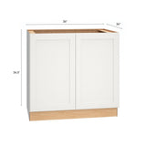 Diamond Express Jamestown 36-in W x 34.5-in H x 24-in D White Base Fully Assembled Plywood Cabinet (Recessed Panel Shaker Door Style)