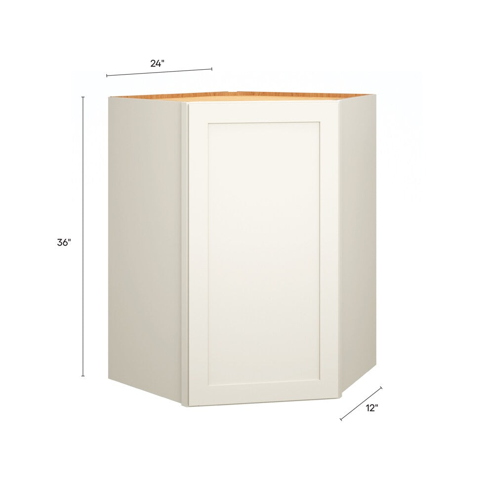 Diamond Express Jamestown 36-in W x 24-in H x 24-in D White Wall Fully Assembled Plywood Cabinet (Recessed Panel Shaker Door Style)