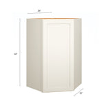 Diamond Express Jamestown 42-in W x 42-in H x 24-in D White Diagonal Corner Wall Fully Assembled Plywood Cabinet (Recessed Panel Shaker Style)