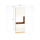 Diamond Express Jamestown 33-in W x 93-in H x 24-in D White 3-Drawers Single Oven Base Fully Assembled Plywood Cabinet (Recessed Panel Shaker Style)