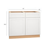 Diamond Express Jamestown 42-in W x 34.5-in H x 24-in D White Sink Base Fully Assembled Plywood Cabinet (Recessed Panel Shaker Style)