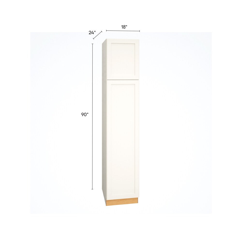 Diamond Express Jamestown 18-in W x 90-in H x 24-in D White Pantry Fully Assembled Plywood Cabinet (Recessed Panel Shaker Door Style)