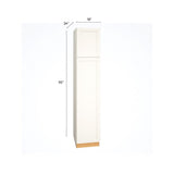 Diamond Express Jamestown 18-in W x 90-in H x 24-in D White Pantry Fully Assembled Plywood Cabinet (Recessed Panel Shaker Door Style)