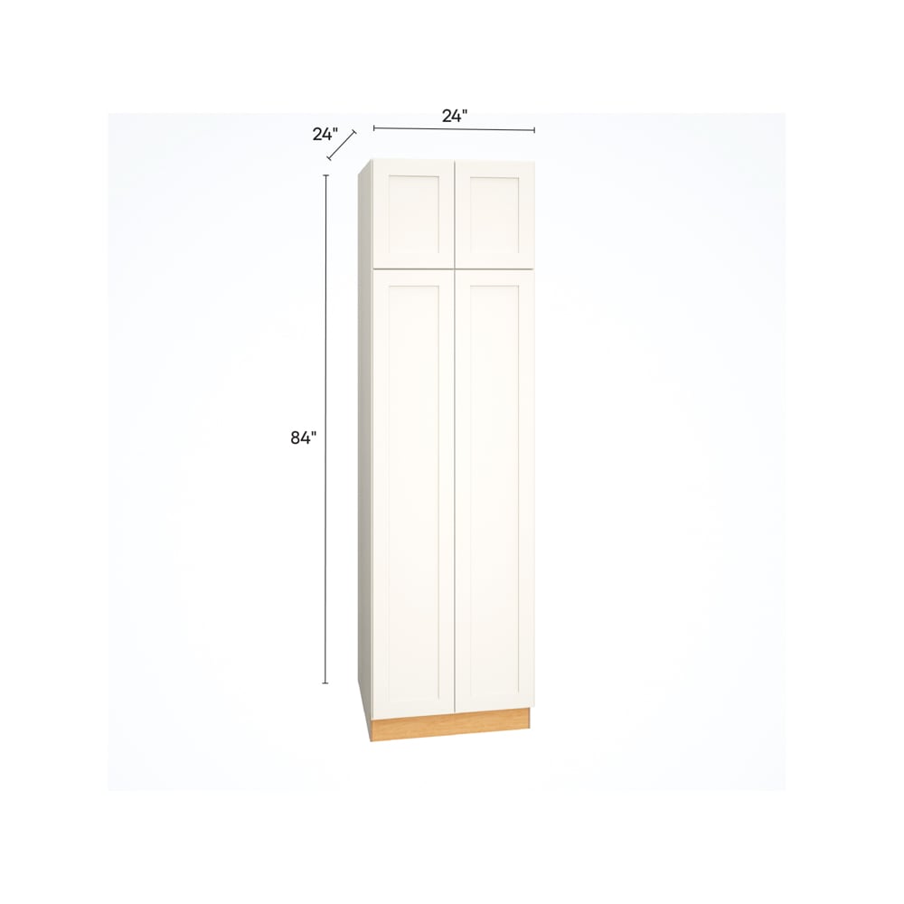 Diamond Express Jamestown 24-in W x 84-in H x 24-in D White Pantry Fully Assembled Plywood Cabinet (Recessed Panel Shaker Door Style)