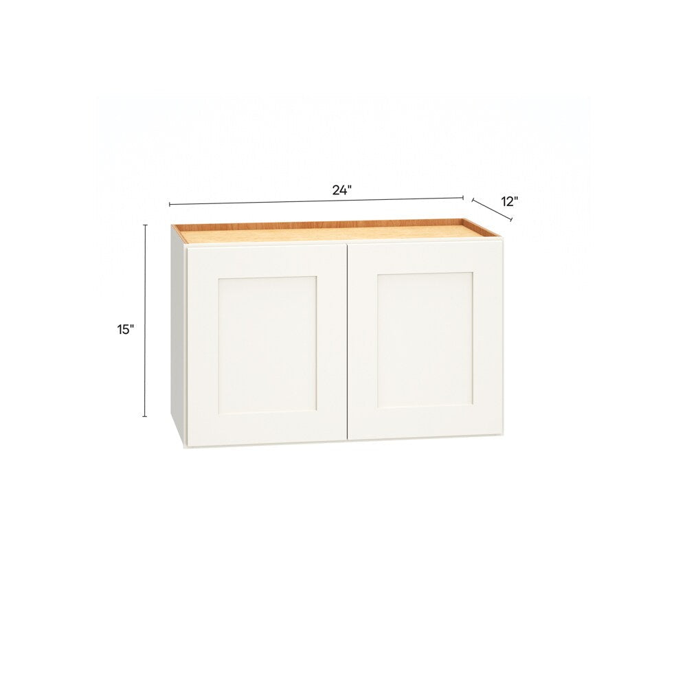 Diamond Express Jamestown 24-in W x 15-in H x 12-in D White Wall Fully Assembled Plywood Cabinet (Recessed Panel Shaker Door Style)