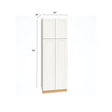 Diamond Express Jamestown 30-in W x 93-in H x 24-in D White Pantry Fully Assembled Plywood Cabinet (Recessed Panel Shaker Door Style)
